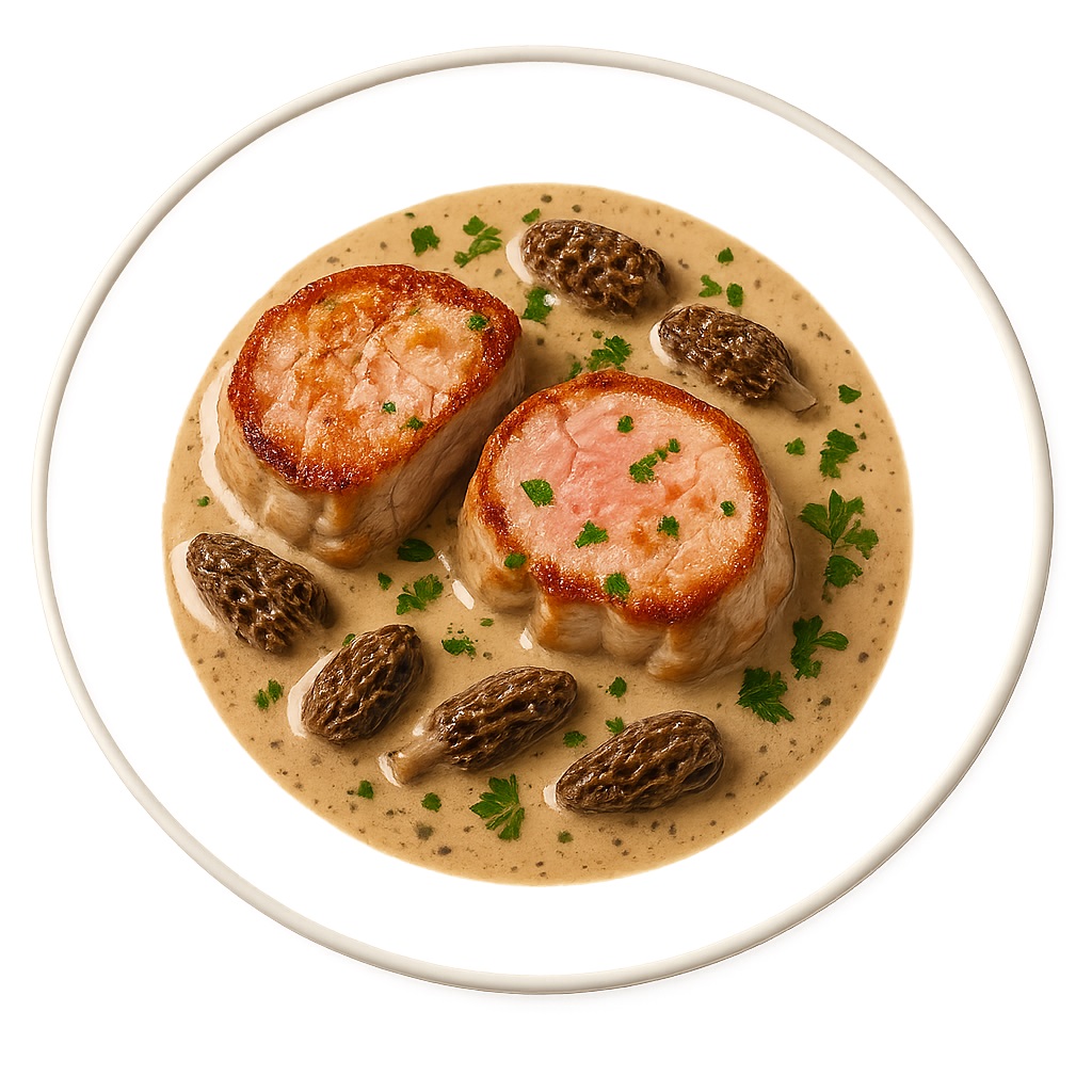Médaillons de porc sauce morilles